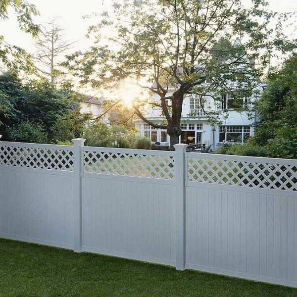 White Vinyl Lattice Top Fence Panel